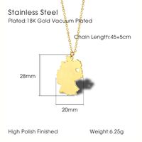 304 Stainless Steel 18K Gold Plated Hip-Hop Retro Plating Solid Color Pendant Necklace main image 6