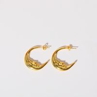 Retro Simple Style Sun Moon Copper Plating Inlay Zircon 18k Gold Plated Earrings Necklace sku image 4