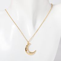 Retro Simple Style Sun Moon Copper Plating Inlay Zircon 18k Gold Plated Earrings Necklace sku image 1