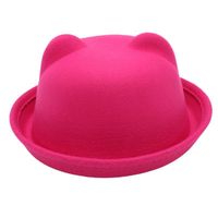 Kid's Adults Cute Simple Style Bear Solid Color Crimping Fedora Hat main image 12