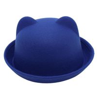 Kid's Adults Cute Simple Style Bear Solid Color Crimping Fedora Hat main image 11