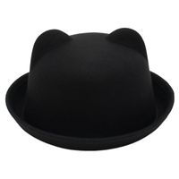 Kid's Adults Cute Simple Style Bear Solid Color Crimping Fedora Hat main image 9