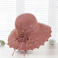 Women's Sweet Simple Style Flower Bow Knot Flowers Wide Eaves Cloche Hat main image 12