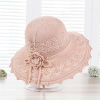 Women's Sweet Simple Style Flower Bow Knot Flowers Wide Eaves Cloche Hat main image 11
