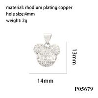 Cute Streetwear Cartoon Copper Plating Inlay Zircon 18k Gold Plated Charms main image 9