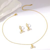 Elegant Streetwear Fruit Copper Inlay Zircon Gold Plated Earrings Necklace main image 5