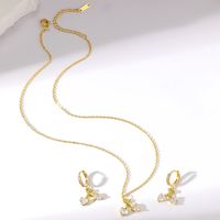 Elegant Streetwear Fruit Copper Inlay Zircon Gold Plated Earrings Necklace main image 2
