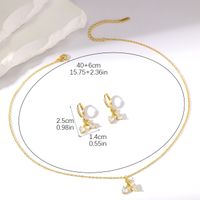 Elegant Streetwear Fruit Copper Inlay Zircon Gold Plated Earrings Necklace main image 3