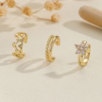 Elegant Lady Heart Shape Crown Copper Plating Inlay Zircon Gold Plated Ear Cuffs main image 2