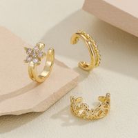 Elegant Lady Heart Shape Crown Copper Plating Inlay Zircon Gold Plated Ear Cuffs main image 4