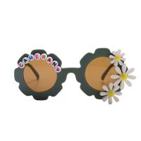 Cute Simple Style Letter Flower Ac Round Frame Patchwork Full Frame Kids Sunglasses sku image 1