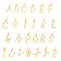 Simple Style Letter Copper Plating 18k Gold Plated Charms main image 2