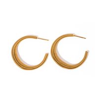 1 Pair IG Style Simple Style Moon Solid Color 304 Stainless Steel 18K Gold Plated Ear Studs main image 5