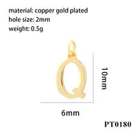Simple Style Letter Copper Plating 18k Gold Plated Charms sku image 18