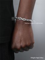Rock Streetwear Solid Color Stainless Steel Men's Bracelets sku image 1