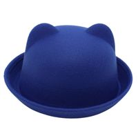 Kid's Adults Cute Simple Style Bear Solid Color Crimping Fedora Hat main image 4