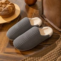 Unisex Vacation Solid Color Round Toe Cotton Slippers main image 1