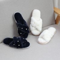 Women's Basic Solid Color Round Toe Cotton Slippers main image 4