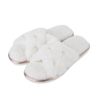 Women's Basic Solid Color Round Toe Cotton Slippers sku image 1