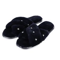 Women's Basic Solid Color Round Toe Cotton Slippers sku image 8