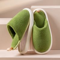 Unisex Casual Solid Color Round Toe Cotton Slippers main image 4
