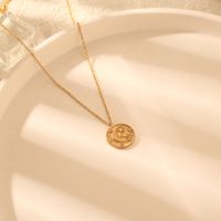 304 Stainless Steel 18K Gold Plated IG Style Simple Style Plating Inlay Star Moon Heart Shape Zircon Pendant Necklace main image 7