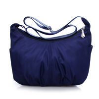 Women's Nylon Solid Color Vintage Style Dumpling Shape Zipper Shoulder Bag sku image 5