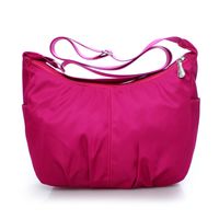 Women's Nylon Solid Color Vintage Style Dumpling Shape Zipper Shoulder Bag sku image 6