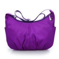 Women's Nylon Solid Color Vintage Style Dumpling Shape Zipper Shoulder Bag sku image 2