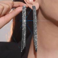Shiny Tassel Rhinestone Women's Drop Earrings 1 Pair sku image 5