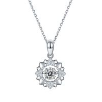 Elegant Classical Snowflake Sterling Silver Gra Plating Inlay Moissanite Rhodium Plated Pendant Necklace main image 3