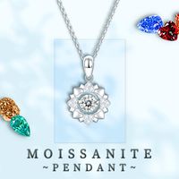Elegant Classical Snowflake Sterling Silver Gra Plating Inlay Moissanite Rhodium Plated Pendant Necklace main image 7