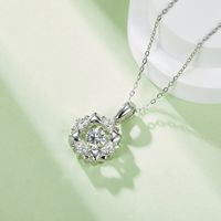 Elegant Classical Snowflake Sterling Silver Gra Plating Inlay Moissanite Rhodium Plated Pendant Necklace main image 4