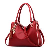 Women's Pu Leather Solid Color Vintage Style Square Zipper Shoulder Bag sku image 2