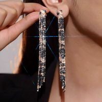 Shiny Tassel Rhinestone Women's Drop Earrings 1 Pair sku image 3