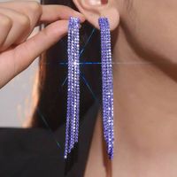 Shiny Tassel Rhinestone Women's Drop Earrings 1 Pair sku image 2
