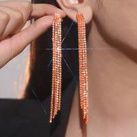 Shiny Tassel Rhinestone Women's Drop Earrings 1 Pair sku image 6