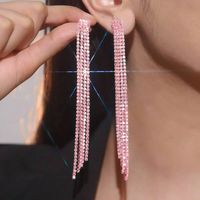 Shiny Tassel Rhinestone Women's Drop Earrings 1 Pair sku image 8