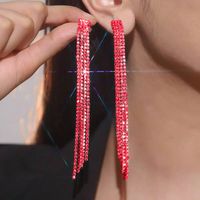 Shiny Tassel Rhinestone Women's Drop Earrings 1 Pair sku image 10