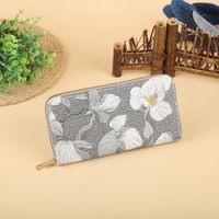 Women's Flower Pu Leather Zipper Wallets sku image 6