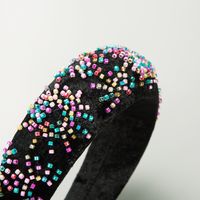 Women's Elegant Luxurious Irregular Cloth Sponge Beaded Inlay Beads Hair Band main image 3