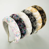 Women's Elegant Luxurious Irregular Cloth Sponge Beaded Inlay Beads Hair Band main image 6