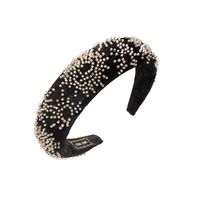 Women's Elegant Luxurious Irregular Cloth Sponge Beaded Inlay Beads Hair Band sku image 1