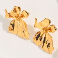 1 Pair Elegant Korean Style Flower Plating Inlay Copper Zircon 14k Gold Plated White Gold Plated Drop Earrings main image 7