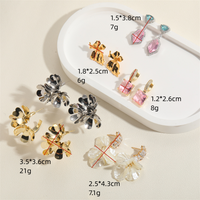1 Pair Elegant Korean Style Flower Plating Inlay Copper Zircon 14k Gold Plated White Gold Plated Drop Earrings main image 10