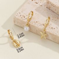 3 Pieces Elegant Streetwear Starfish Shell Alloy Gold Plated Drop Earrings main image 2