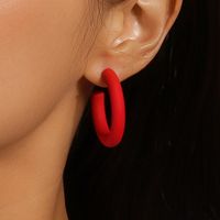 1 Paire Style Simple Forme C Plastique Boucles D'oreilles main image 3
