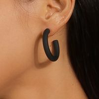 1 Paire Style Simple Forme C Plastique Boucles D'oreilles main image 2