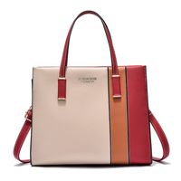 Women's Pu Leather Color Block Streetwear Square Zipper Handbag main image 2