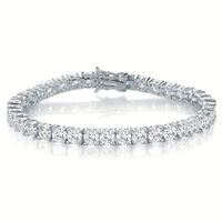 Casual Classic Style Round Brass 18k Gold Plated Platinum Plated Rhodium Plated Zircon Tennis Bracelet In Bulk main image 5